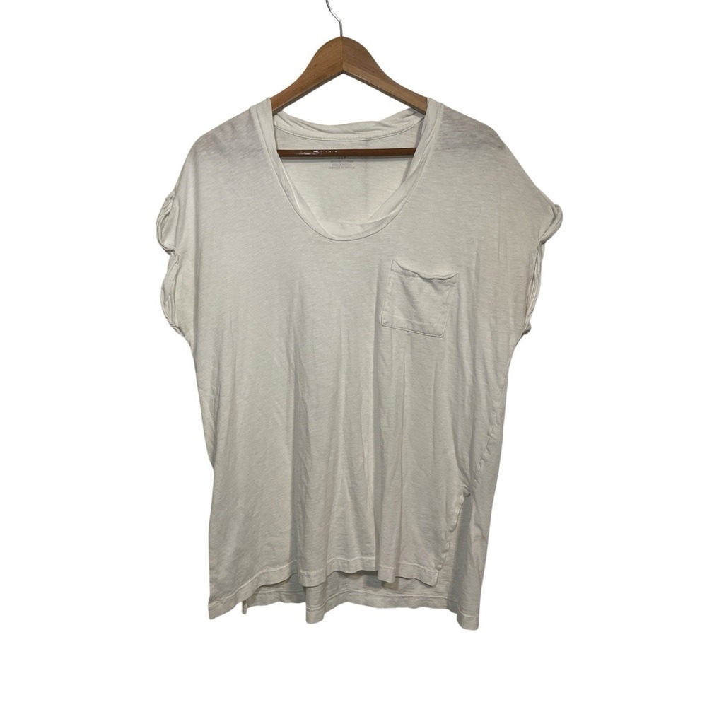 Aerie White Pocket T-Shirt Relaxed Fit Short Sleeve‎ Casual Womens Top